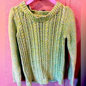 Little girl’s Gap light green cable knit sweater